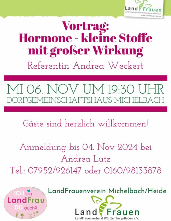 Vortrag: Hormone am 6. 11.2024