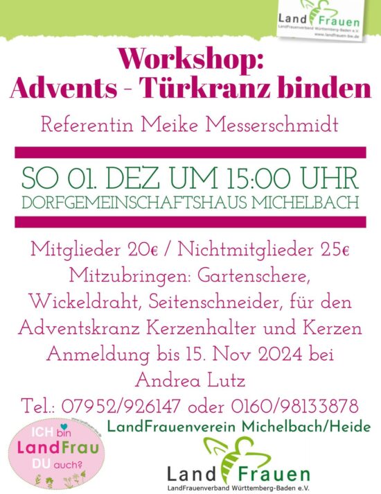 Workshop am 1. Dezember 2024