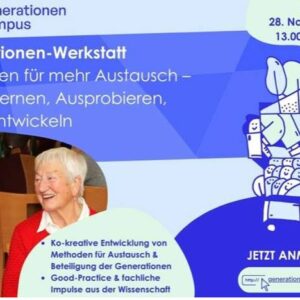 Online-Veranstaltung am 28.11.2024 Thema: Generationen-Werkstatt