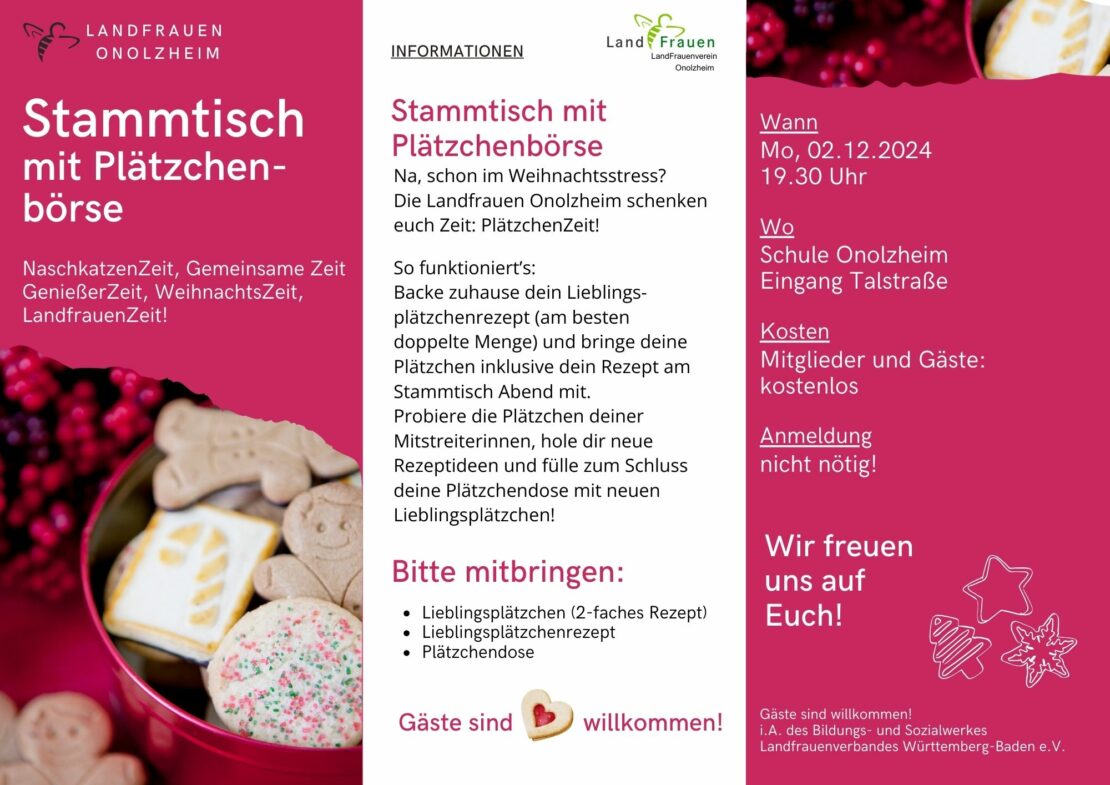 Stammtisch mit Plätzchenbörse