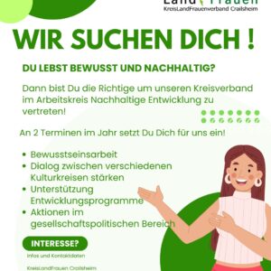 Hast du Interesse an Nachhaltiger Entwicklung? Dann werde Arbeitskreisfrau für unseren Kreisverband